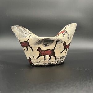 'Melissa Fillion' hand thrown ceramic piece w/ cat figures